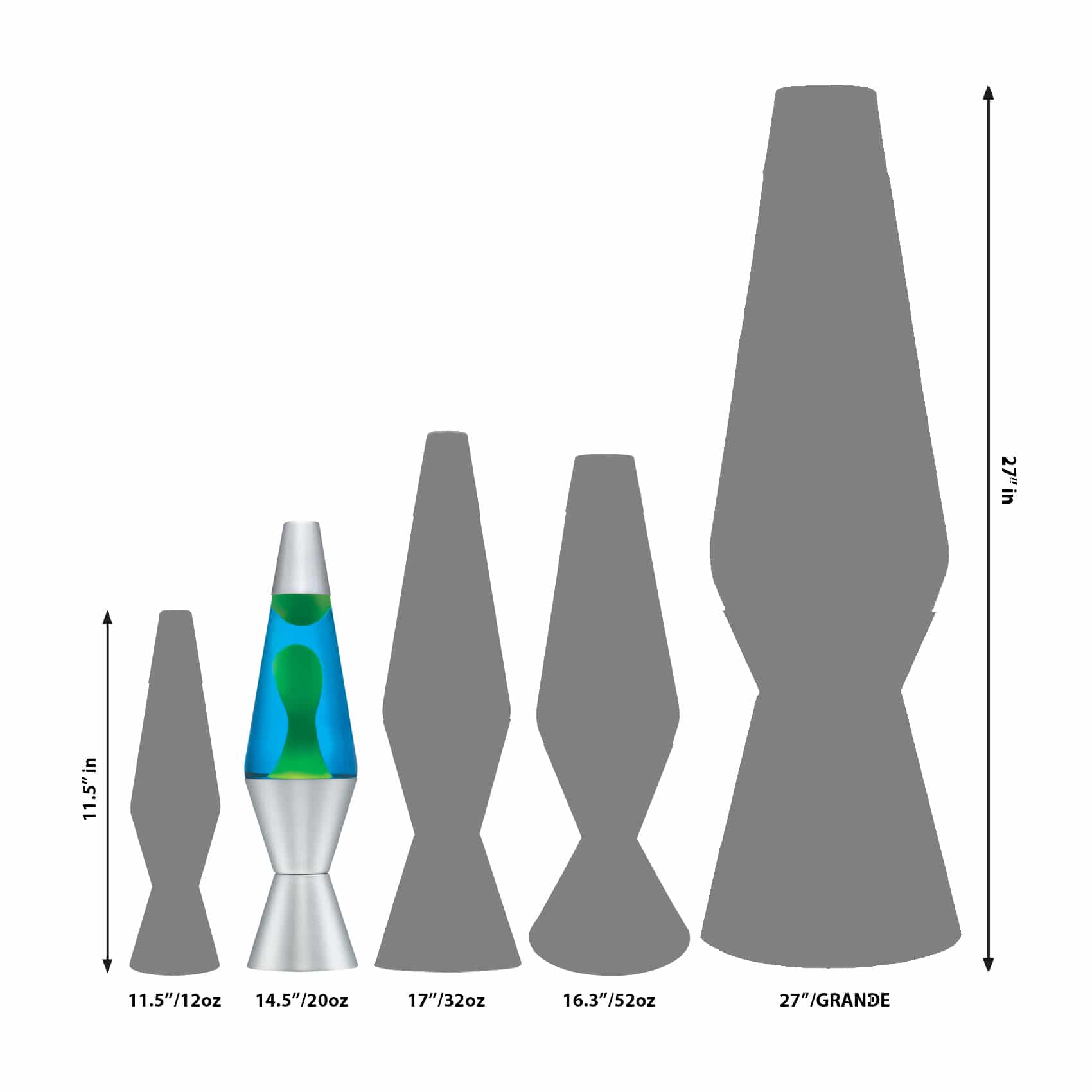 14.5" LAVA LAMP - YELLOW/BLUE/SILVER