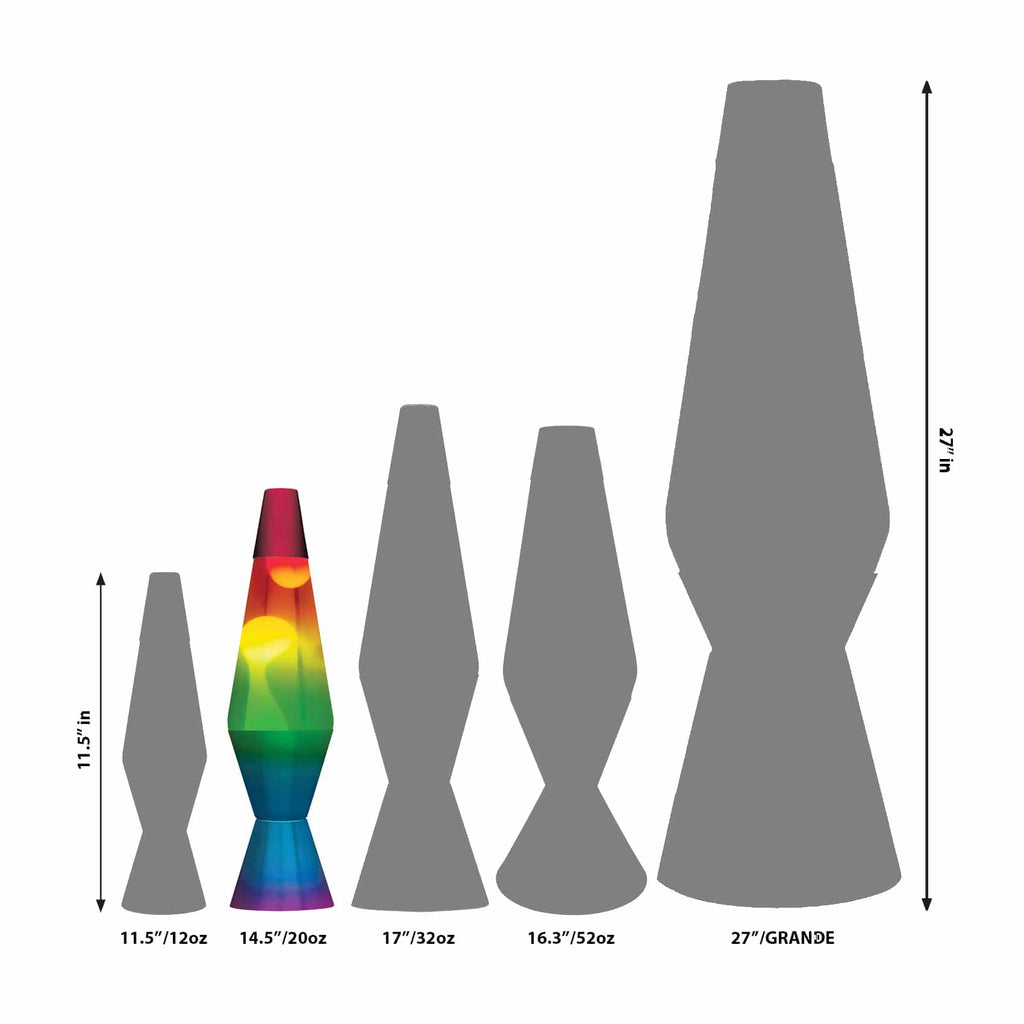 14.5" LAVA LAMP RAINBOW - WHITE/CLEAR/TRICOLOR