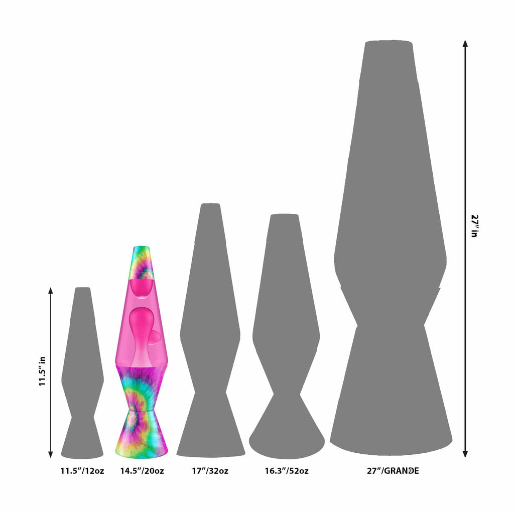 14.5" LAVA LAMP - TIE DYE PINK SPIRAL