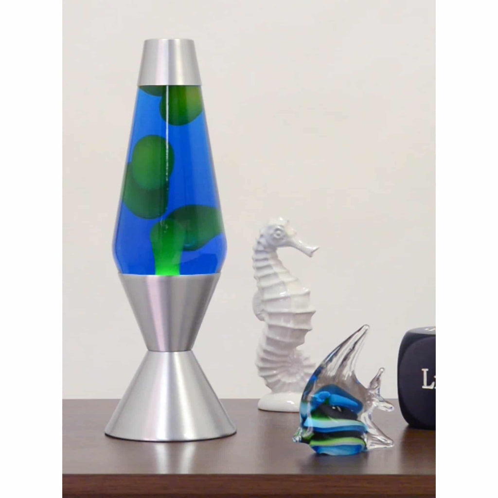 16.3" LAVA LAMP - YELLOW/BLUE/SILVER