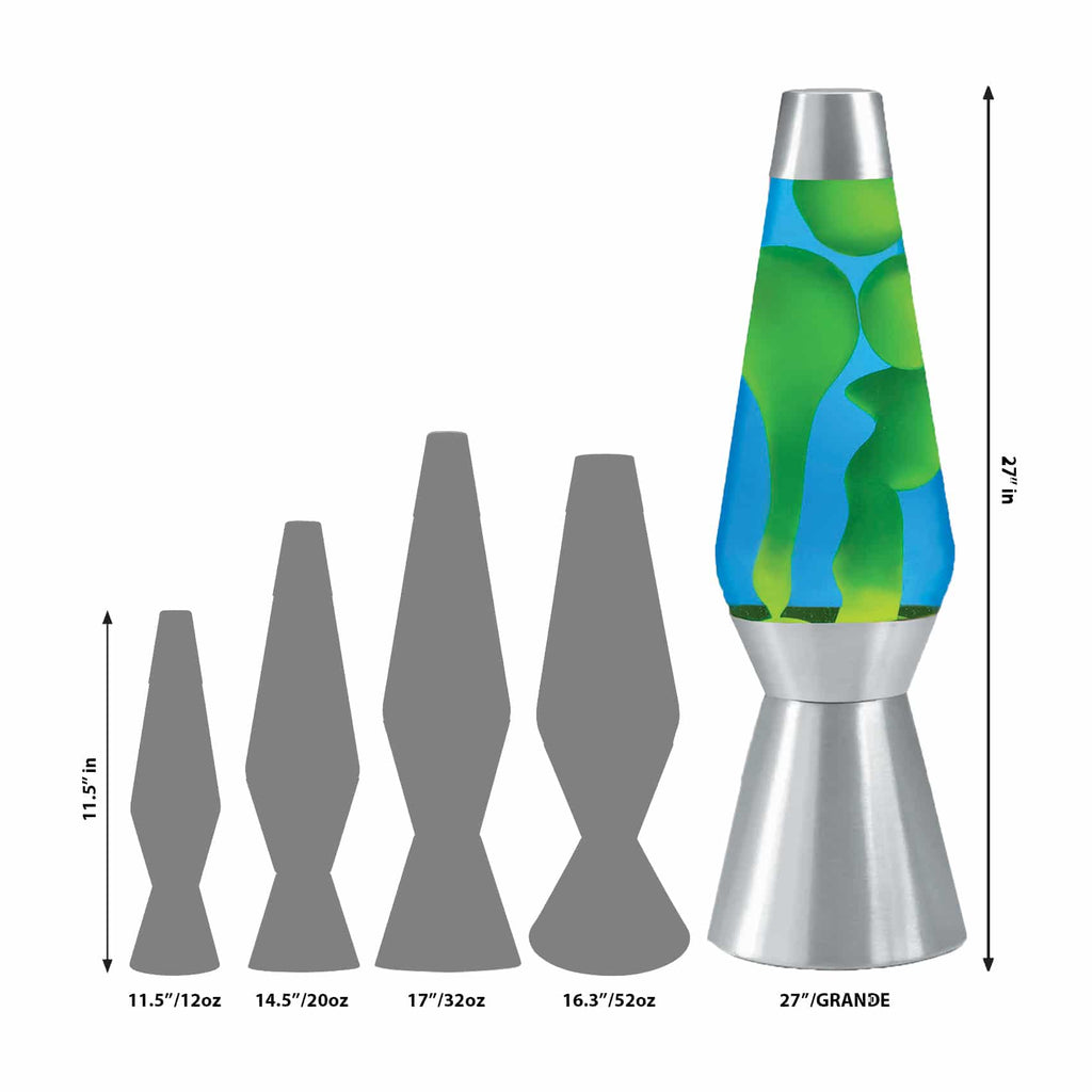 27" LAVA LAMP GRANDE - YELLOW/BLUE/SILVER